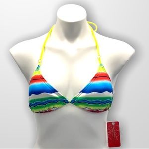 NWT GOSSIP Electric Youth Slide Triangle Bikini Top Size Small
